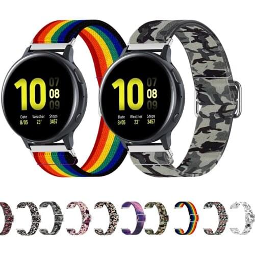 20mm band Strap For Samsung Galaxy Watch Active 2 40/44mm / 3 41mm Nylon Elastic smartwatch wristband For Huawei GT 2 42mm