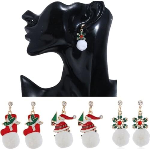 Christmas Gift Earrings For Women Ears Accessories Hairball Pendant Earings Female Festival Gifts