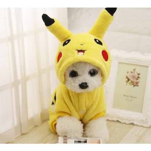 Pokemon Pikachu pet clothes Teddy Bichon Hiromi autumn and winter puppies and cats warm and cute clothes
