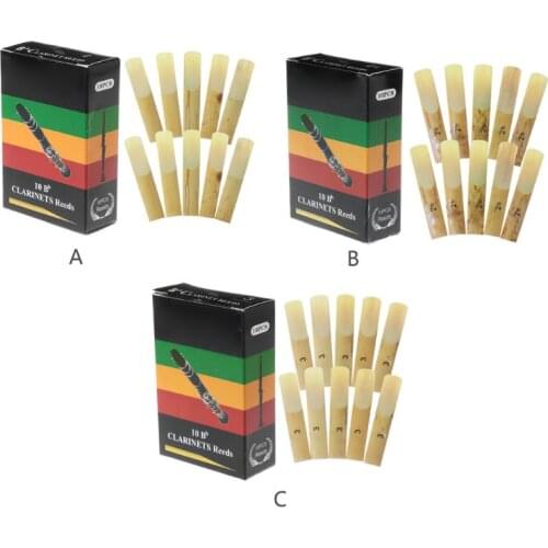 10pcs/set Bb Clarinet Reeds Traditional Bamboo Reed Strength 2.0 / 2.5 / 3.0