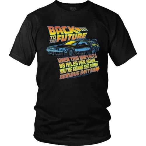 Vintage Back To The Future T Shirt Men Short-Sleeve 80s Sci-fi Adventure Film T-shirt Streetwear Tee Tops Cotton Tshirt Merch