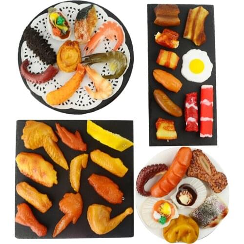 Poached egg squid abalone pork ribs Pigs feet roast duck Chicken Drumsticks Wings crab lobster shrimp fish fake meat model