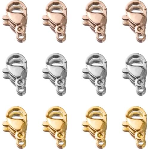 20pcs/lot Stainless Steel Rose Gold Lobster Clasp Hooks for Necklace Bracelet Chain DIY Fashion Jewelry Making Findings Supplies
