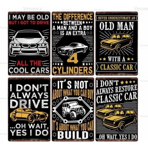 Iron Painting Vintage Classic Car Metal Tin Signs Garage Poster Pub Club Chic Plaque Cafe Man Cave Bedroom Home Decor Wall Art