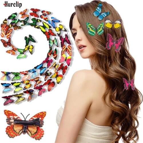 10pcs popular bridal hairpins 3D double butterfly hair clip Boutique girls women Hair Accessories Headwear wedding decor