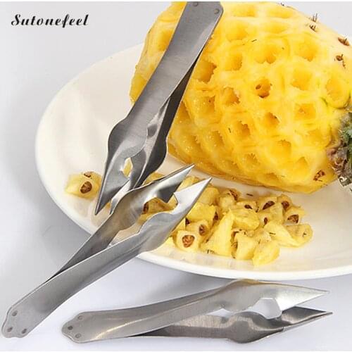 Pineapple Eye Remover Stainless Steel Pineapple Seeds Tongs Corers Tweezer Fruit Slicer Kitchen Fruit Knife