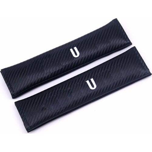 2pcs Carbon Fiber Car Seat Belt Cover Shoulder Padding Car Styling For Benz Lexus Land Rover BMW Audi Ford Toyota Chevrolet