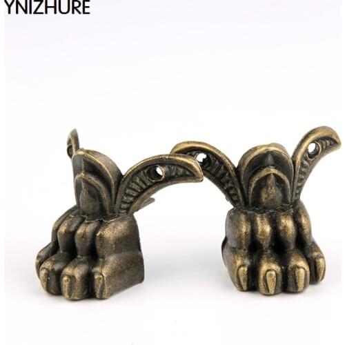 20pcs 41*34mm Zinc Alloy Bronze Antique Brass Jewelry Chest Wood Win Box Decorative Feet Leg Corner Protector In Stock