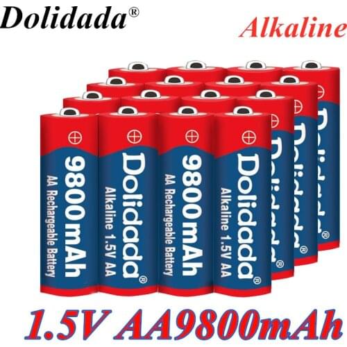 4-20PCS New Brand AA 9800mAh rechargeable battery 1.5V New Alkaline Rechargeable batery for led light toy mp3