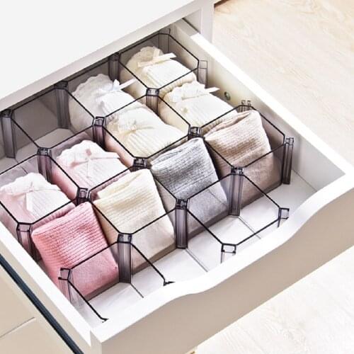 6 Grids Adjustable Drawer Divider Organizers Free Combination Separator Box Socks Underwear Organizer Cabinet Storage Case
