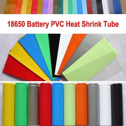 60pcs White Black Length 72mm Width 29.5mm 18650 Battery Pack Machine Cutting Insulation PVC Heat Shrinkable Tubing Shrink Tube