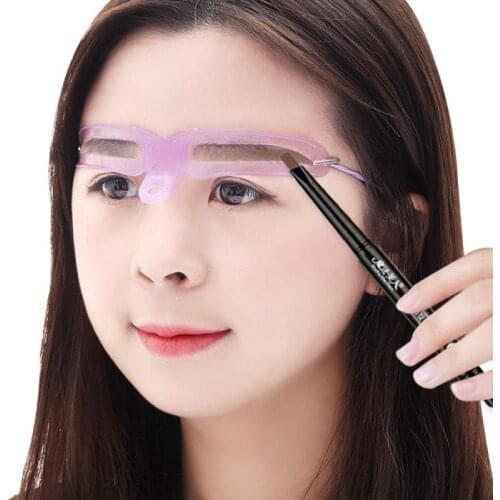 Reusable 8 in1 Eyebrow Shaping Template Helper Eyebrow Stencils Kit Grooming Card Defining Makeup Tools Accessories