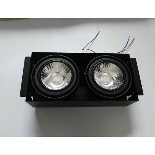 Free Shipping 2 head Square 2X15W 1x15W COB LED Downlight all with power Driver 15W COB LED Down Light CE ROHS 110V-240V