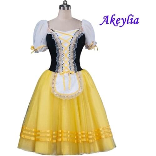 Light yellow ballet romantic long Girl giselle dress Burgundy Repertoire Variations Giselle Ballet Costume Pink for child