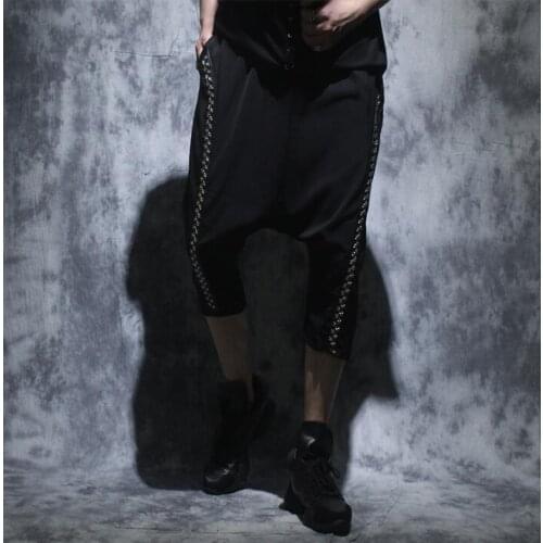 Loose wild personality fashion mens pants harem pant men feet trousers pantalones hombre cargo pantalon homme summer black