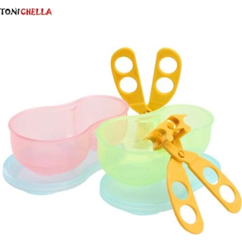 Baby Grinding Bowl Infant Food Scissor Toddler Feeding Dishes Vegetable Meal Tableware Fruit Supplement Children Utensil T0641