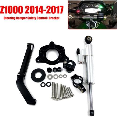 For KAWASAKI Z1000 Z 1000 2014 2015 2016 2017 Motor Damper Steering StabilizerLinear Reversed Safety Damper+Bracket