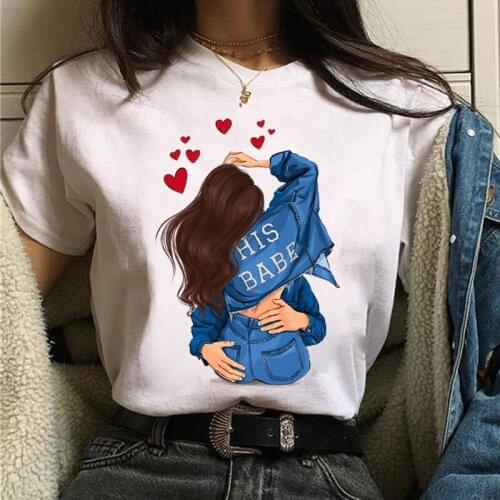 Love Boys and Girls Printed T-shirt Womens Top Short Sleeve Street Style Womens T-shirt Casual Tee