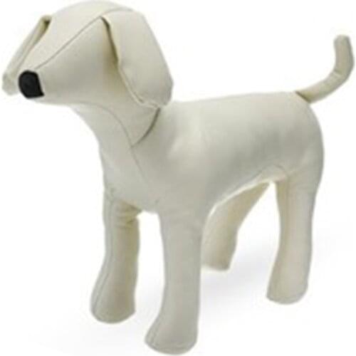 Leather Dog Mannequins Standing Position Dog Models Toys Pet Animal Shop Display Mannequin White M