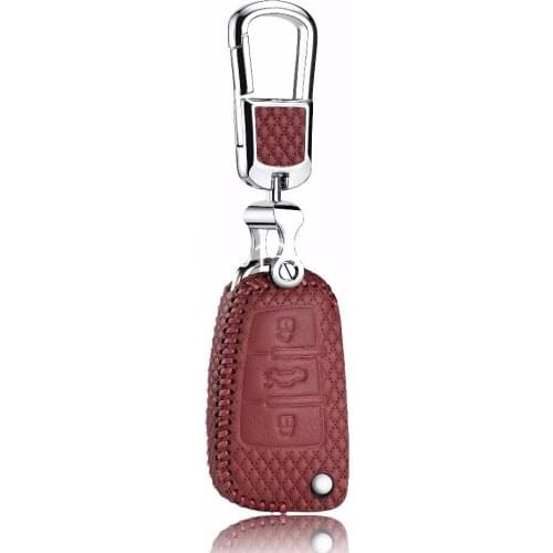 Leather key case for audi A3 A4 q3 Q5 Q7 R8 TT S5 TTS S6 S7 S8 SQ5 RS5 TT 2016 2017 case remote key cover