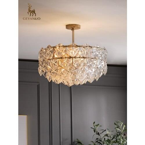 Water simple modern style crystal chandelier living room dining room bedroom all copper personality creative lamp
