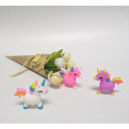 20pcs/lot cute birthday gift girls toys unicorn pencil cover 4cm capsule toys kids toy cartoon anime figure
