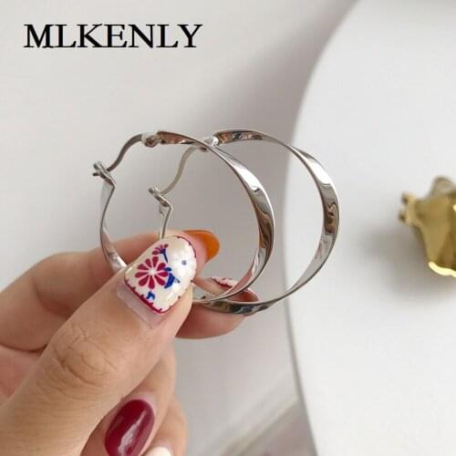 MLKENLY 925 Sterling Silver Drop Earrings Popular Mobius twisted temperament personality earrings Jewelry For Women Gift