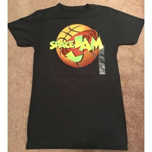 MenS Space Jam Logo T-Shirt Charcoal Size Xl( Athletic Fit ) Unisex Loose Fit Tee Shirt
