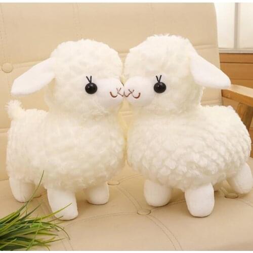 New Cute White Alpaca Doll Plush Toy Cute Little Sheep Animal Grass Mud Mud Cloth Doll Home Creative Small Gifts Children Gifts