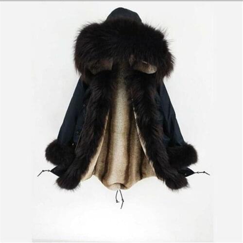 2020 new fashion winter jacket women raccoon fur collar Fur Liner Thick Warm long parkas Real Fur Coat