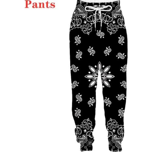 New Bandana Pattern Fashion Men Women Tracksuits Crewneck Hip Hop Pants Plus Size S-7XL streetwear men