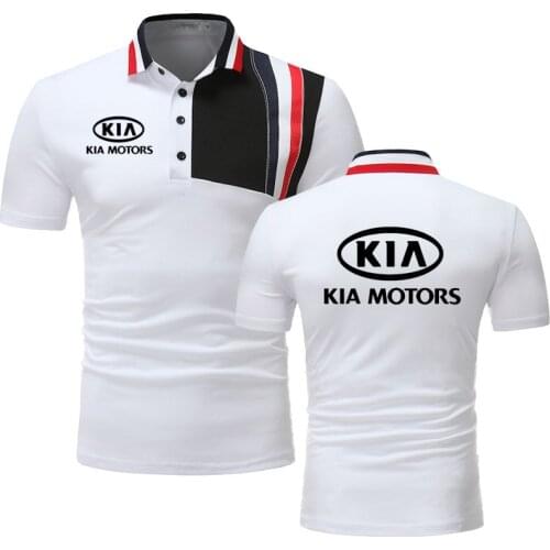 Mens polo shirt Summer hot sale Kia car logo Print Fashion casual New 100% cotton high quality Mens short sleeve mens clothes