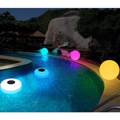 IP68 Waterproof Remote Control RGB color changing LED swimming pool floating solar lighting oval orb 2000mAh Lithium Battery LED