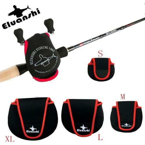 Fly spinning reel bag cover case pouch pocket protect box for fish lure carp Nylon fishing neoprene Red Genuine ELUANSHI