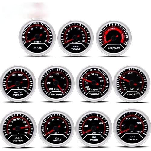 YOMI 2" gauge 52mm Car boost gauge bar psi Exhaust gas temp water temp oil temp oil press Air fuel gauge voltmeter tachometer