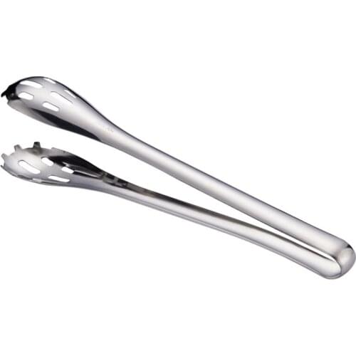 Stainless Steel Heat Resistant Hollow-Out Barbecue Food Tongs Kitchen Food Tong Clamp Bread Salad Ice Cube Clip Kitchen Utensils