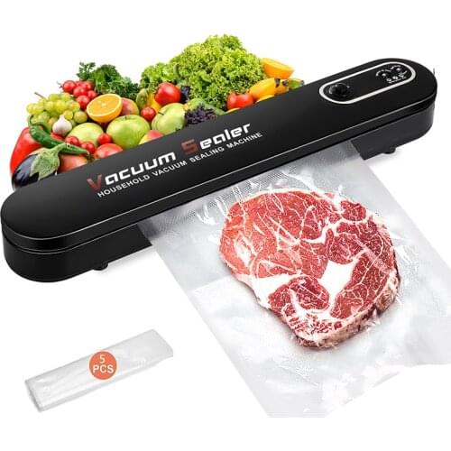 Vacuum Sealer Food Fresh Machine Household Kitchen Small Fruits And Vegetables Preservation Machine Automatic Packer With 5 Bag