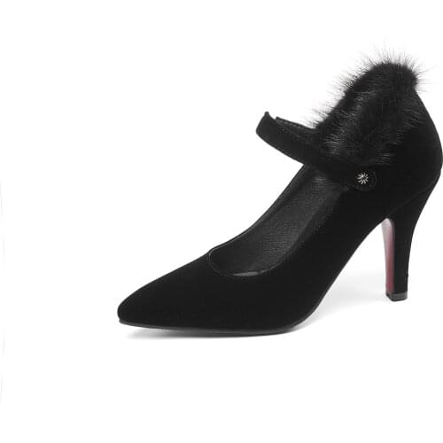 In the spring of 2019 new fashion high heels pointed to the super small size 28-54 shallow mouth cingulate joker single shoes