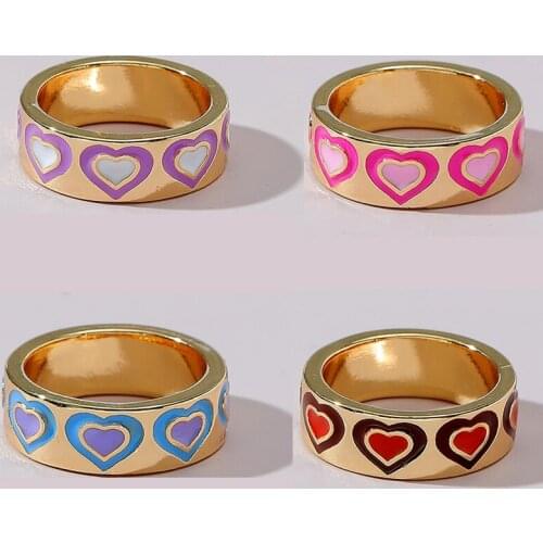 Y2K Jewelry Metal Wrap Heart Rings For Women Vintage Fashion Harajuku INS Rings Charms 90s Aesthetic Gifts New 2021