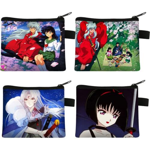 Japanese Anime Inuyasha Wallet Zipper Coin Purses Boy Favorite Gift Cartoon Bank Bag Wallets Bags Key Case
