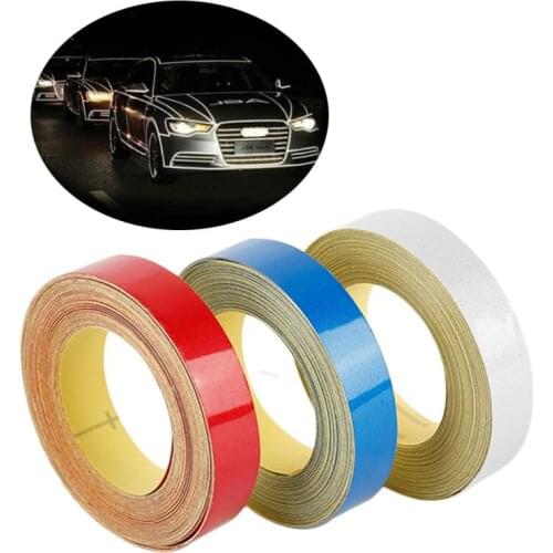 1cm * 5m car reflective sticker reflective warning sticker motorcycle car decorative strip waterproof decorative sticker