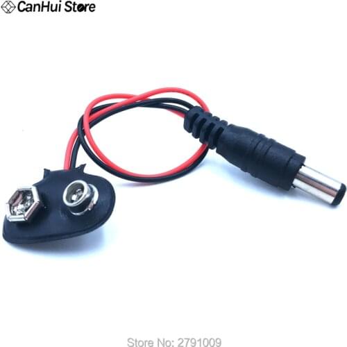 10pcs/lot DC 9V Battery Buckle Experiment Power Connection Line DC2.1MM Power Plug 9V battery buckle Connector Line