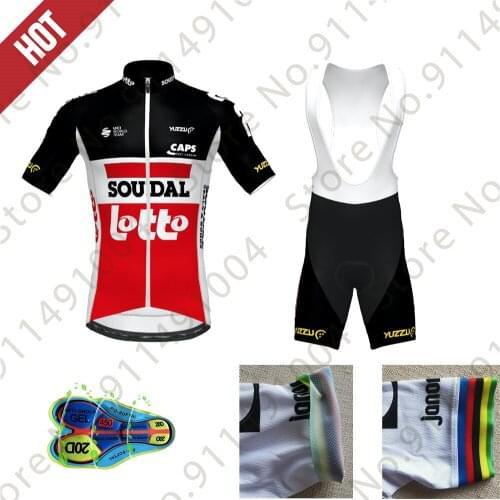2021 Team Lotto Soudal Laser Cut Short Sleeve Mens Cycling Jersey Set Summer Clothing MTB Wear Ropa Ciclismo Bicycle Maillot