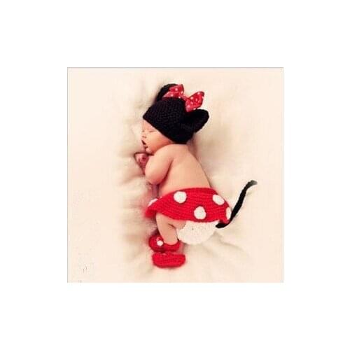 4pcs Hat+skirt+pants+shoes Halloween Christmas Girls cartoon Photography Handmade Knitted Newborn Infant Clothes Baby Set