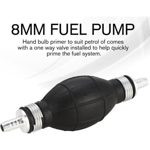 8mm Diesel Fuel Pump Line Hand Water Liquid Primer Bulb Gas Petrol Auto Car Boat Motorcar Transfer Rubber Aluminum