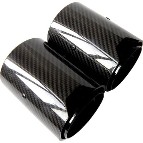 Car Universal Exhaust Pipe M LOGO black Carbon Fiber Exhaust Tips for M Performance Exhaust Pipe for Exhaust Tips