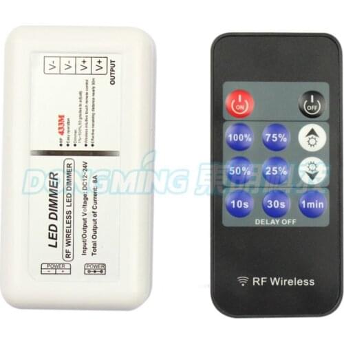 Free Shipping DC12V-24V 8A 192W Remote LED controller Dimmer For LED Single Color controller, RF Wireless led dimmer hot sale