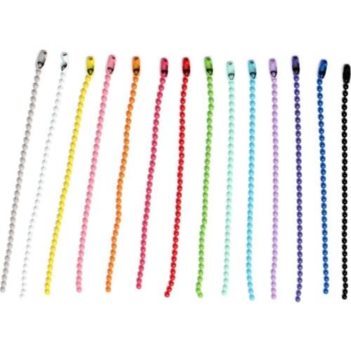 50pcs/lot 12CM length Colorful Ball Bead Chains Fits KeyRing/Key Chain/Dolls/Label Hand Tag Connector DIY Jewelry Making