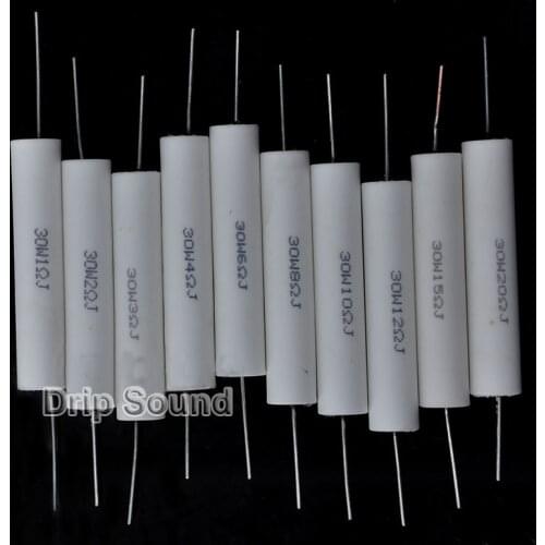 2pcs 3Ohm-40Ohm 30W Speaker Frequency Divider Audio Stereo Crossover Ceramic Resistance Cement Resistor