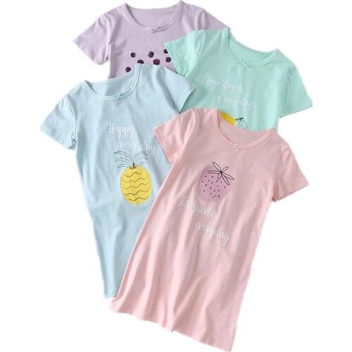 Children Cute 3-7 Years Nightgown Summer Girls Cotton Short Sleeve Home Wear Kids Fashion Boutique Dress Pajamas Infants Clothes